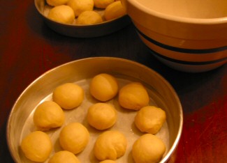 Dinner Rolls in the pan.